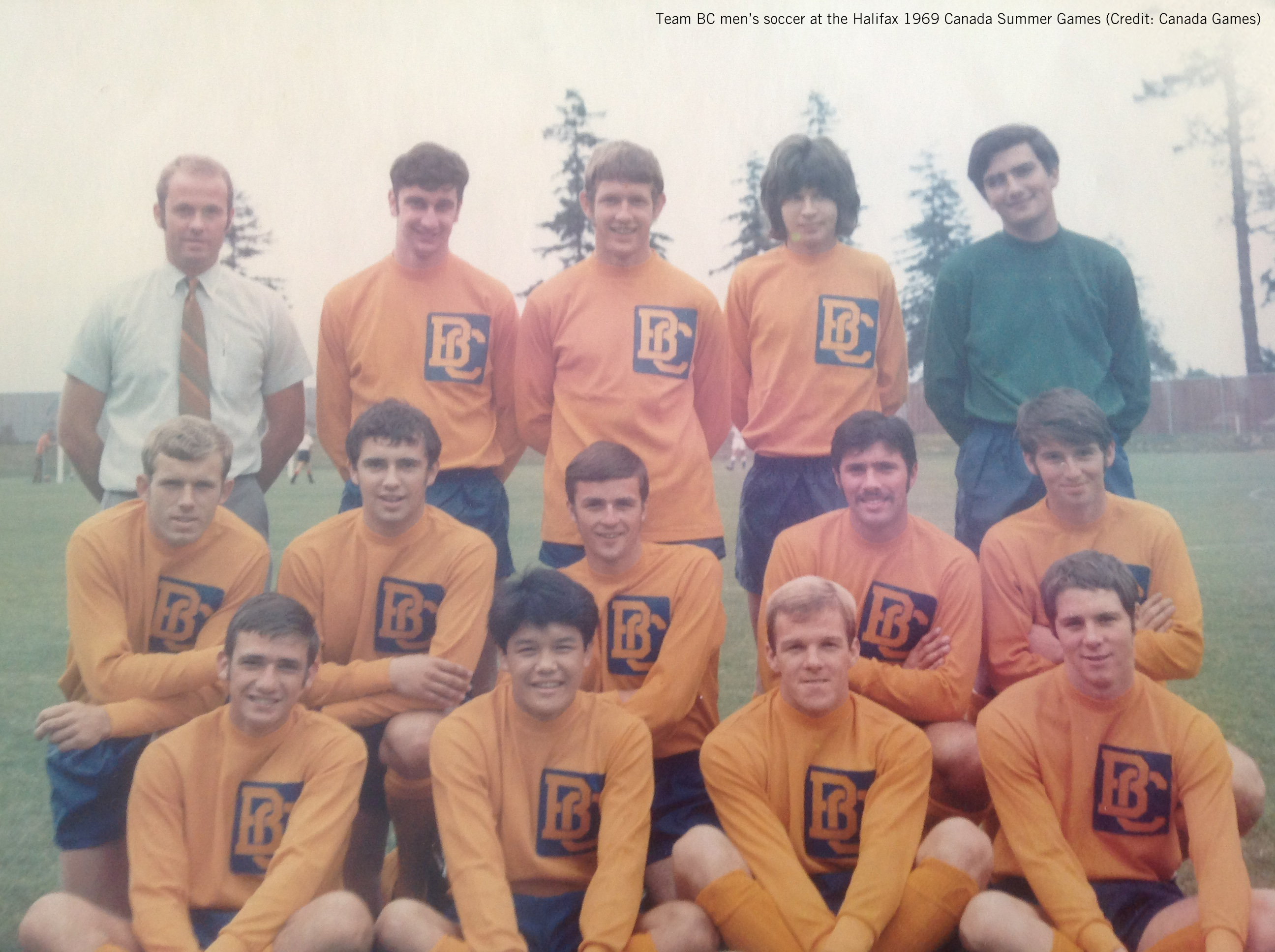 Team BC's men's soccer at the Halifax 1969 Canada Summer Games